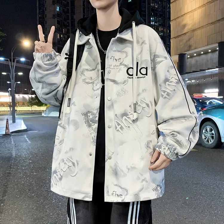 稻草人2025秋冬新款男士高档夹克休闲时尚连帽青少年潮流上衣外套