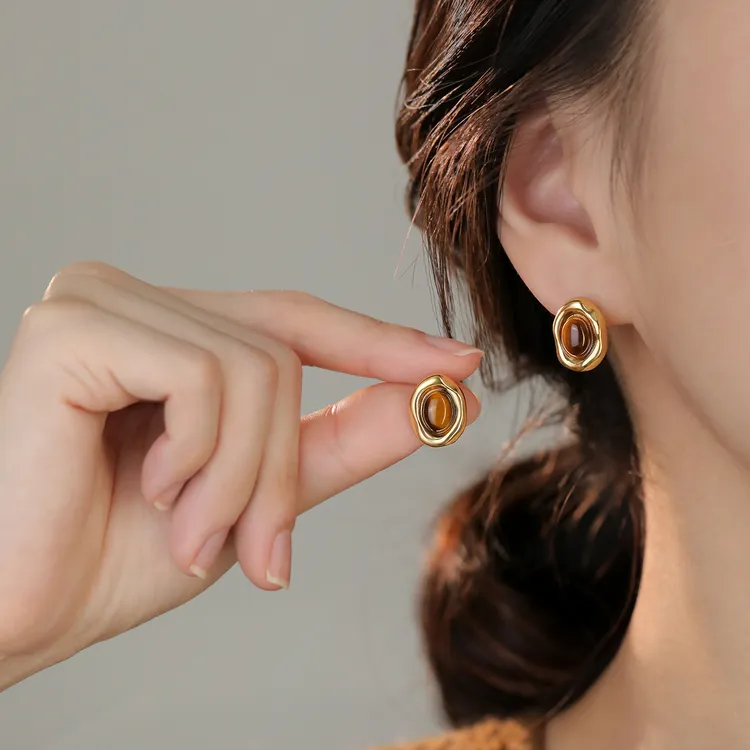 足银耳饰 999银针复古耳钉港风时尚个性轻奢小众ins设计感耳环女