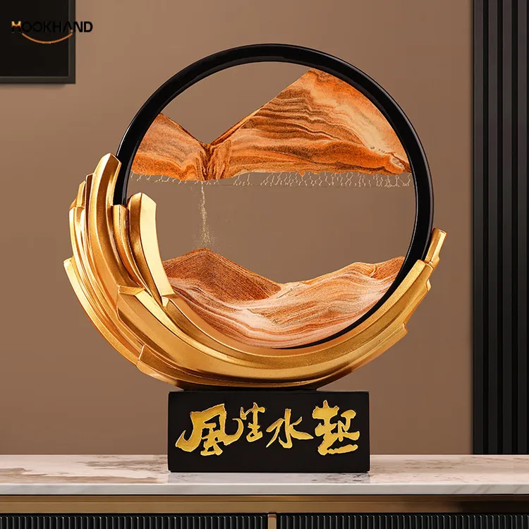 风生水起流沙画摆件新中式客厅电视柜乔迁开业年会礼品