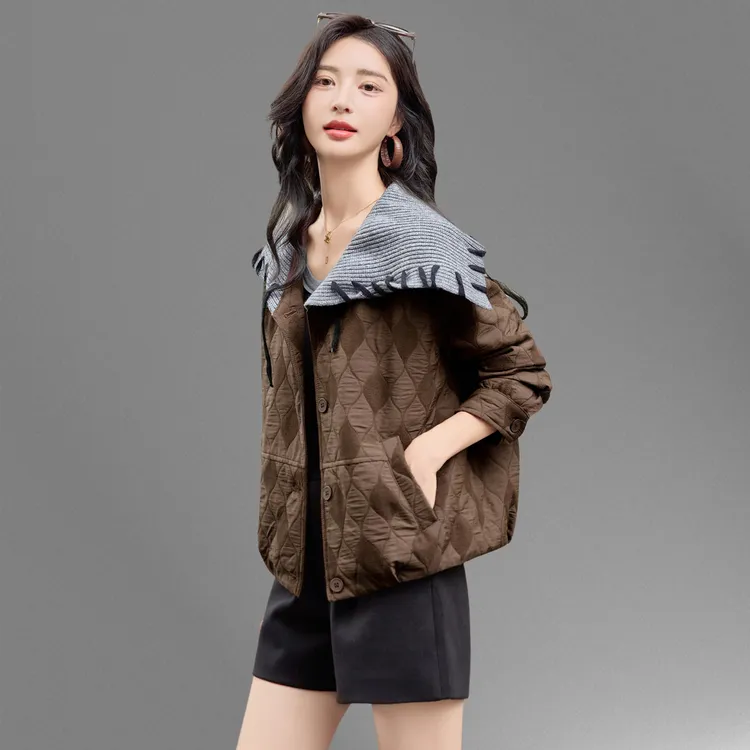 韩系针织海军领短款外套女2025秋季新款设计感时尚休闲夹克短上衣