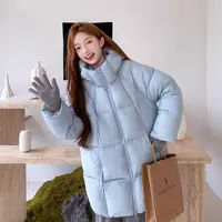 高档泡芙云朵韩系简约保暖新款加厚时尚棉服面包服服装6015[W]