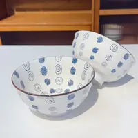 1334青花圆圈6英寸面碗两只装长15高8