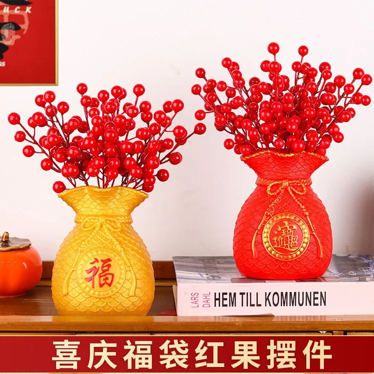 天然风干黄金麦穗福袋花器花瓶装饰客厅摆件乔迁开业乔迁仿真花