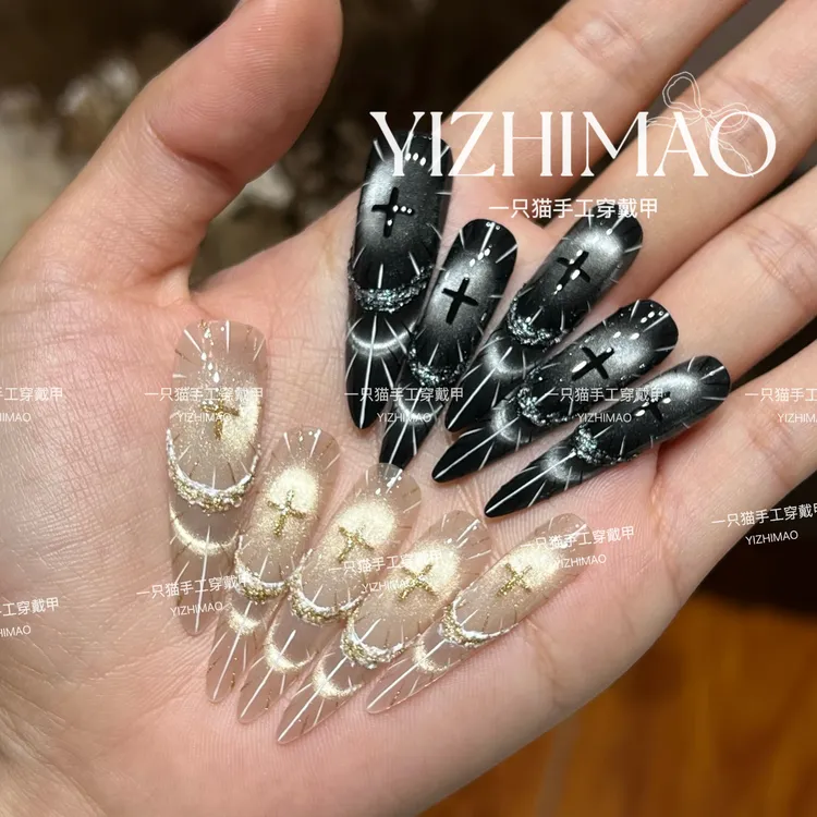 【神谕】高级轻奢欧美纯手工小红书爆款圣光手绘设计感穿戴甲美甲