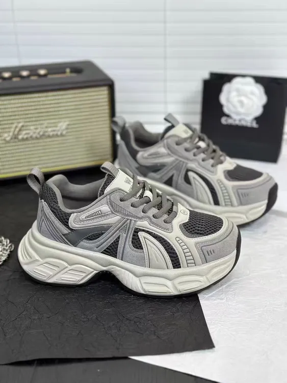 真皮厚底老爹鞋女2025新款秋冬复古百搭休闲运动鞋2816