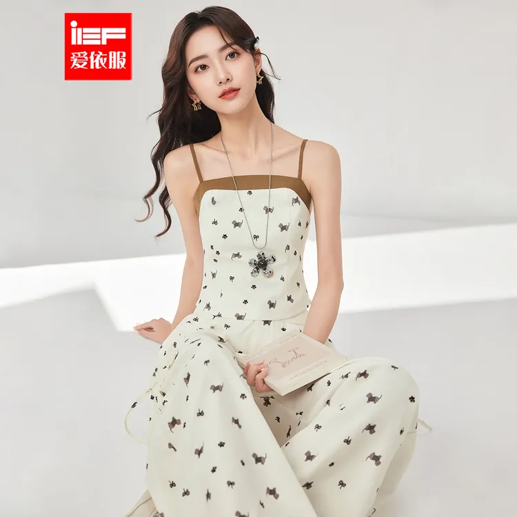 IEF/爱依服时尚套装2025夏季新款韩版性感辣妹气质设计感上下套裤