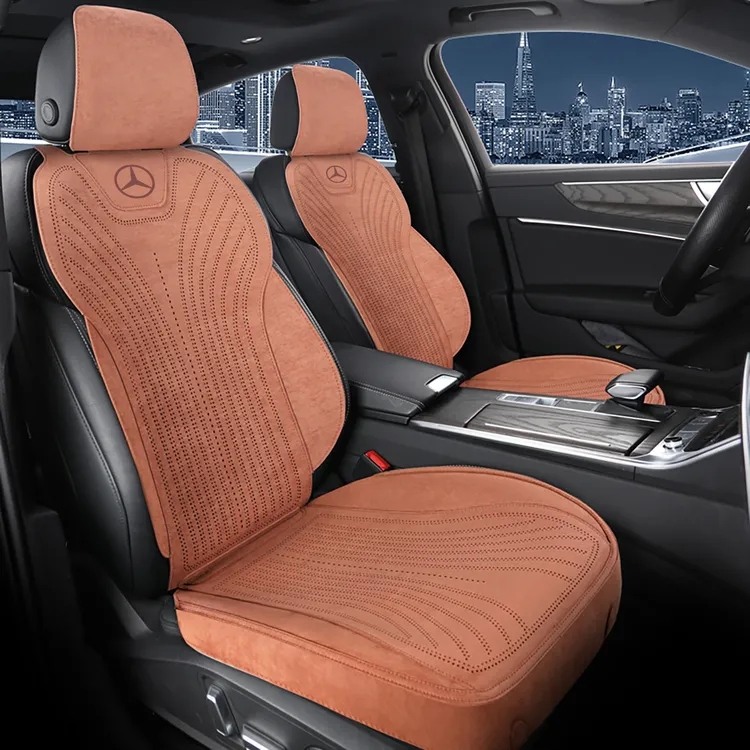 奔驰C260C200GLC300E300专车专用翻毛皮四季透气汽车坐垫马鞍垫