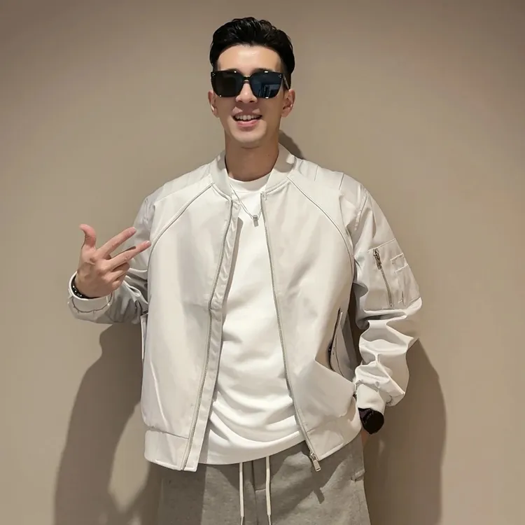 CAO SIR休闲男外套美式飞行员拼接夹克时尚百搭韩版简约棒球领