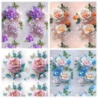 新款立体  花朵 涤帆布防水布 手工diy 布料