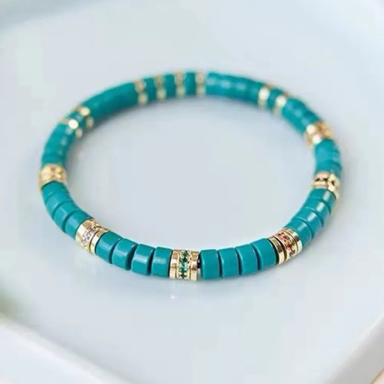 手链 琉璃珐琅手链百顺文玩科技松-四原色-7mm中式轻奢琉璃松手串