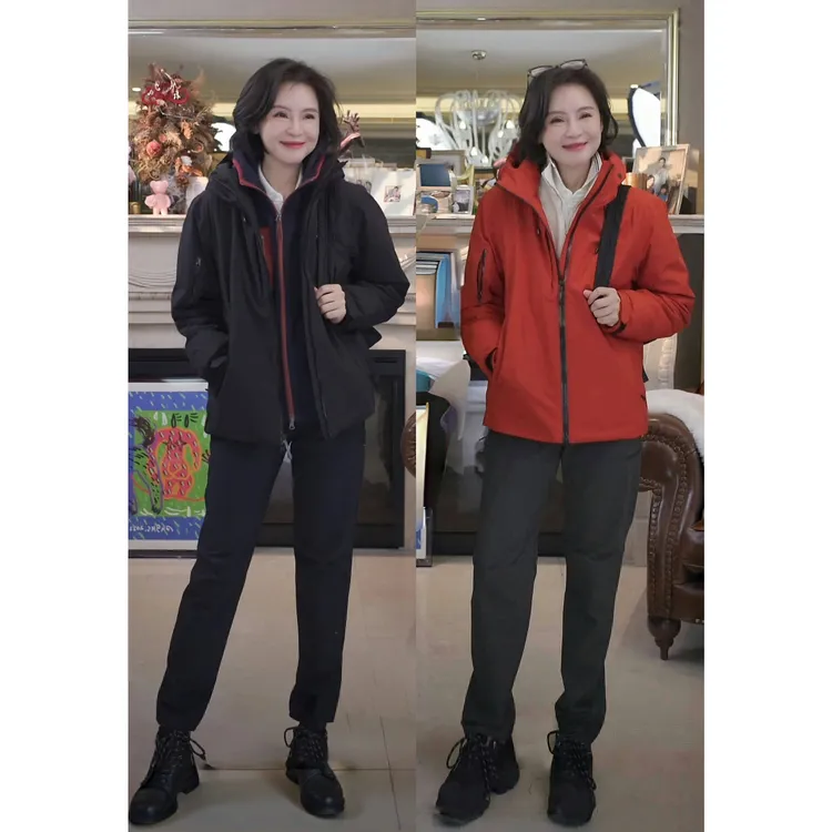 我是摩羯 西红柿炒蛋 防泼水防风保暖秋冬户外连帽棉服冲锋衣