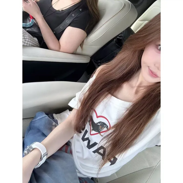 徐秋阳  我爱小狗（常规版型）春季新款百搭时尚休闲显瘦短袖12789