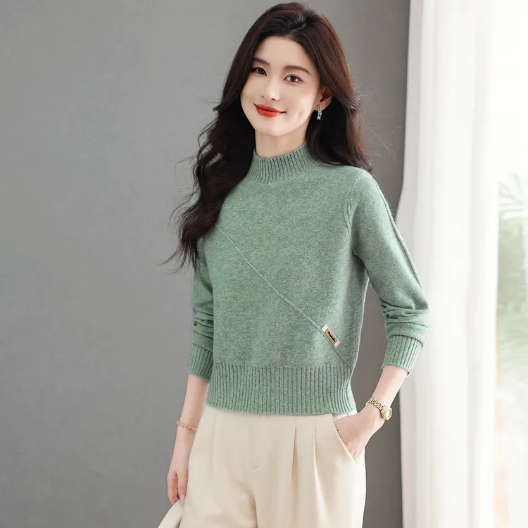 短款高腰半高领毛衣女士秋冬2025新款内搭上衣小个子针织打底衫