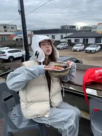 루루가− （柒柒 ）韩国东大门冬季灰色宽松花边拼接连帽保暖卫衣➕卫裤