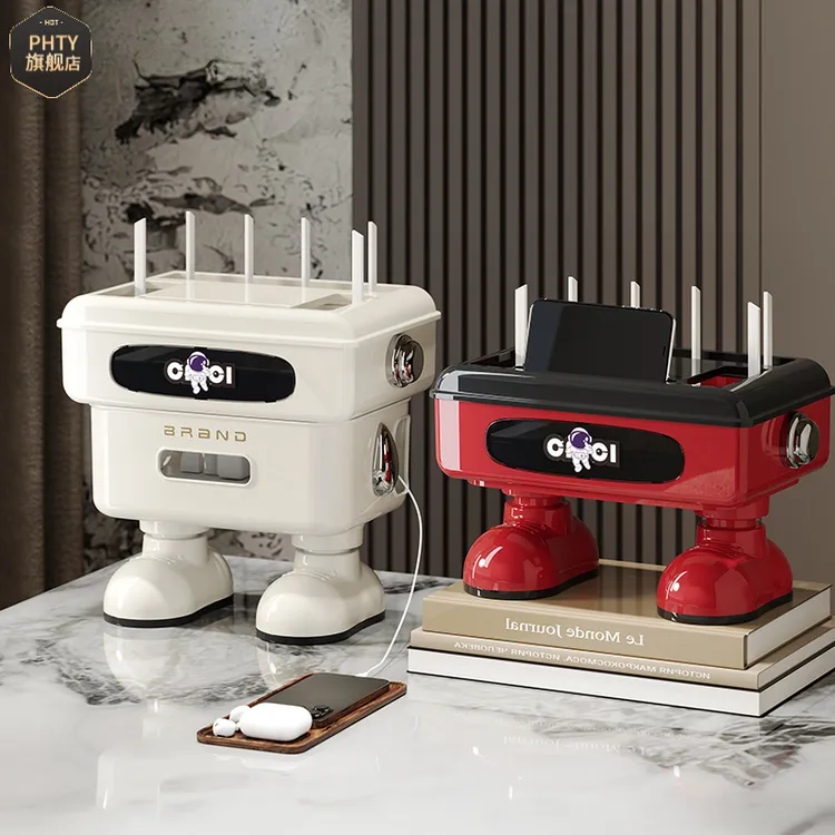 太空人wifi路由器盒子收纳盒放置架电视机顶盒置物架排插座隐藏盒