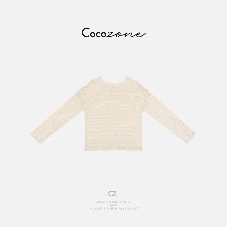 COCO ZONE 刘一一   【莱赛尔亚麻混纺】圆领毛织上衣CD1A0927