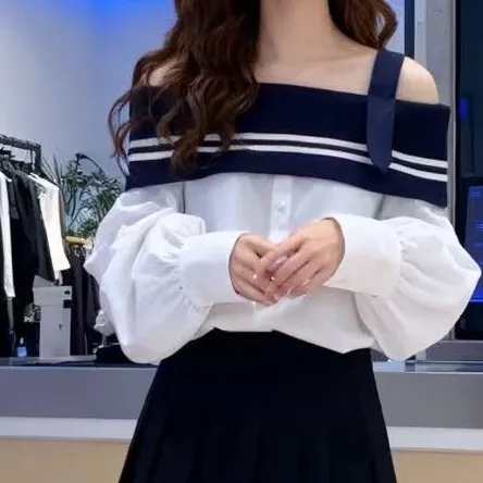 新款时尚气质减龄拼接上衣半身裙显瘦洋气女装