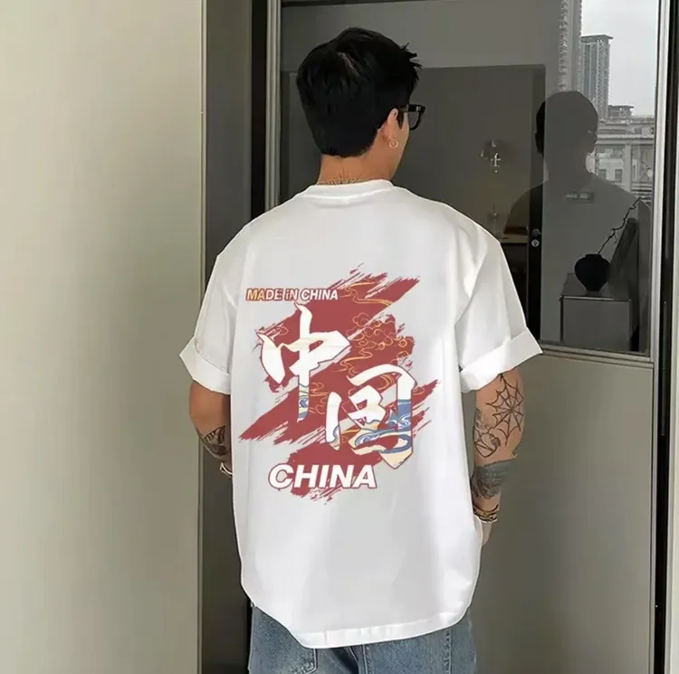 纯棉国潮短袖t恤民族风爱国T恤柔软舒适透气中国风高级感男装短袖