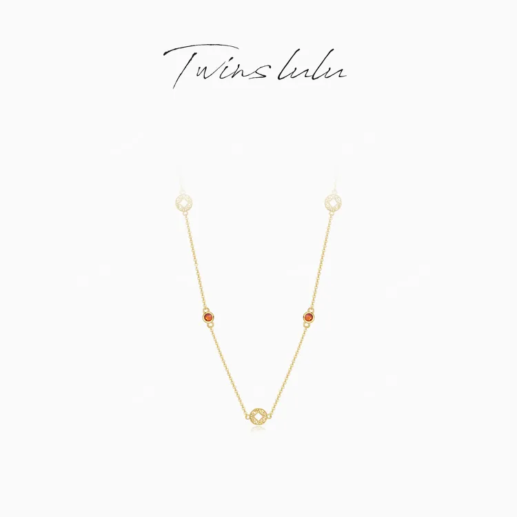 TWINS LULU 镀K金【金链铜钱】高级感传统中国风铜钱项链TSJ7889