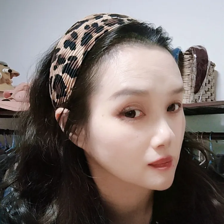 （清货款）豹纹印花发卡发箍时尚洋气头饰宽边发箍（不退不换）