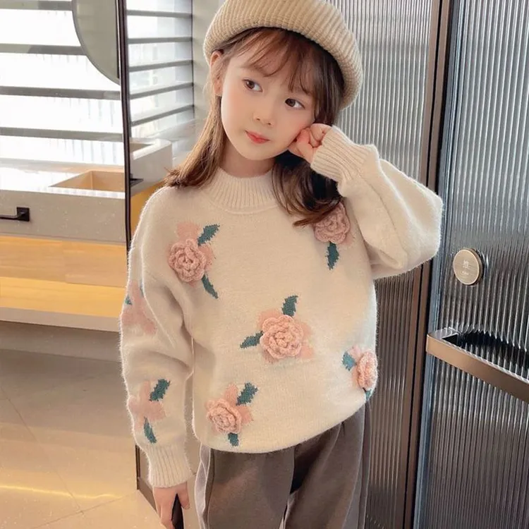 童装女童毛衣秋冬2026新款洋气女孩休闲针织衫儿童外套女大童上衣