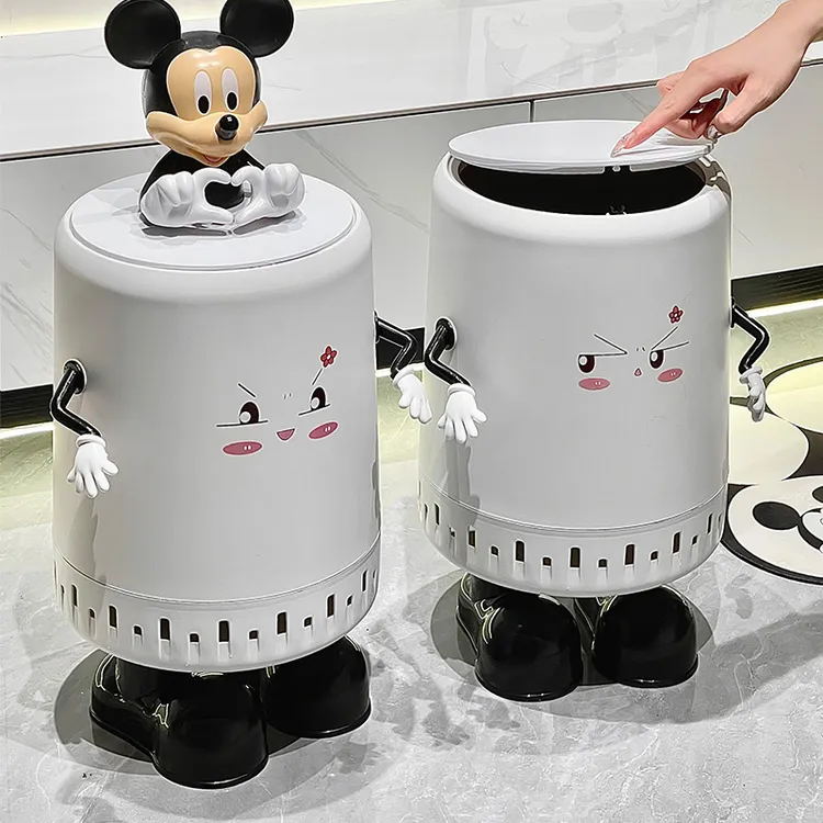 可爱风防臭盖子款防漏垃圾桶可爱床头客厅客厅家用卧室卫生间