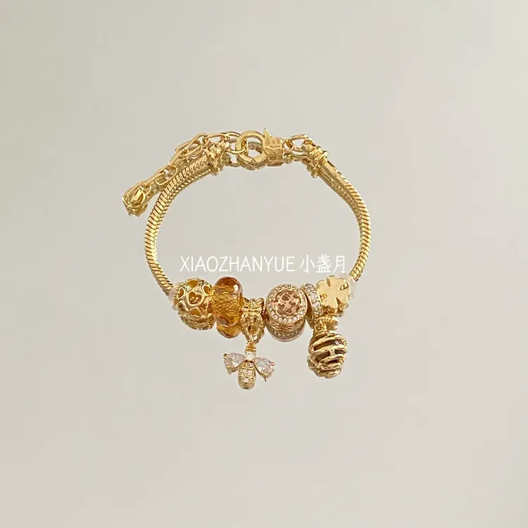 合金锆石手链 潘家风格蜜蜂蜂巢蛇骨手链女 学生闺蜜手镯礼物女