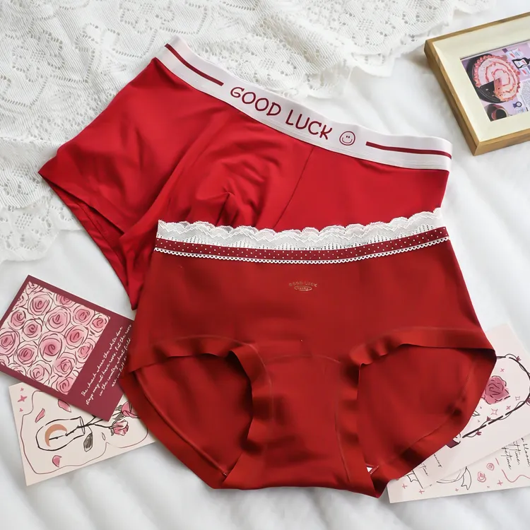 情侣内裤红色同款一男一女生本命年新结婚一对本命年内裤平安无痕