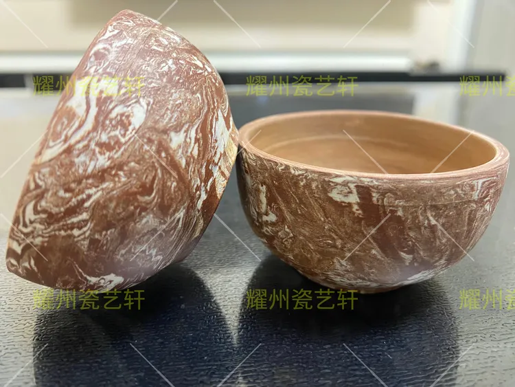 陈炉古镇绞胎瓷口杯耀州窑小茶杯手工微瑕小口杯创意纯手工锤纹
