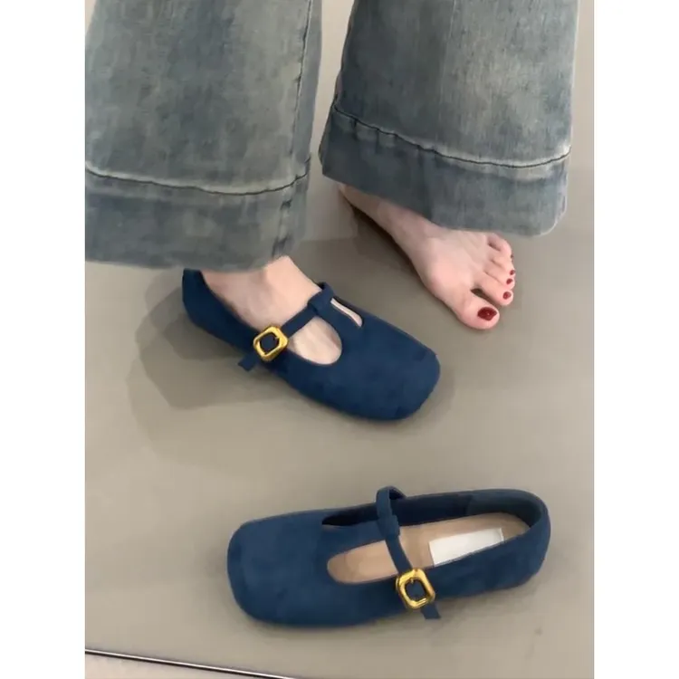 【维米克设计师版】明星同款百搭版~复古玛丽珍鞋女温柔晚晚风绒