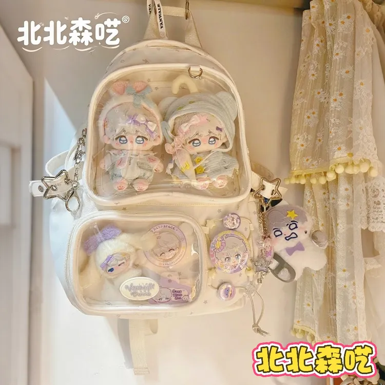 【北北森呓】二次元书包女学生大容量双肩包透明吧唧谷子扎板痛包潮