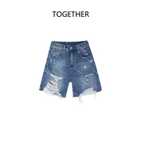 【TOGETHER】无弹A字牛仔短裤 #Q5028