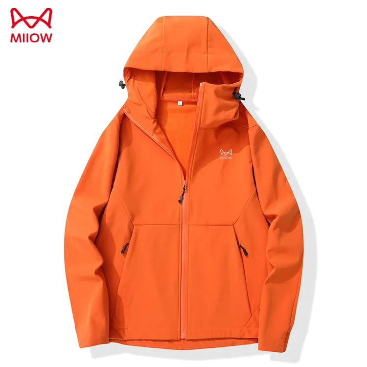 MIIOW CLASSIC/猫人经典男女同款秋冬登山防风连帽软壳风衣外套