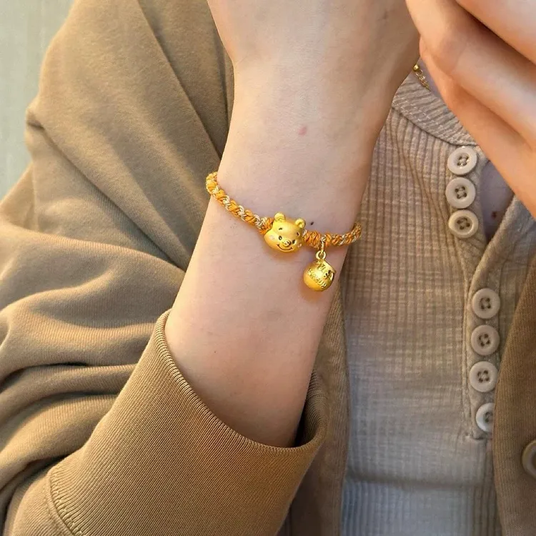 铜合金手链 【小熊维尼手链】手工可爱维尼熊蜜罐手绳女生礼物A13