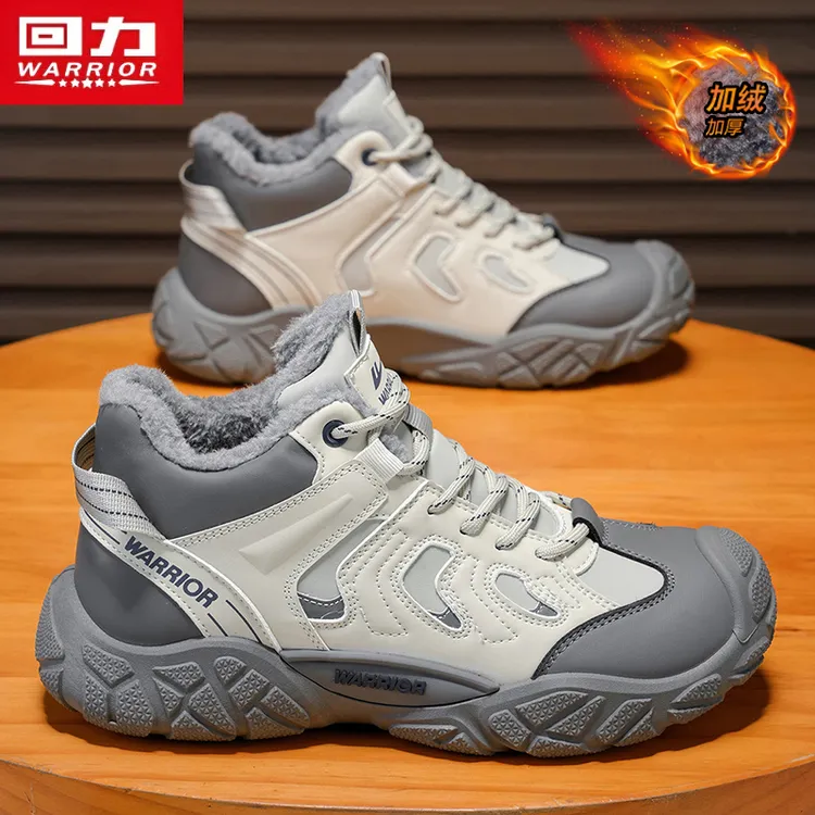 回力马丁靴男款秋冬季加绒户外不冻脚保暖棉鞋男士防水防滑工装鞋