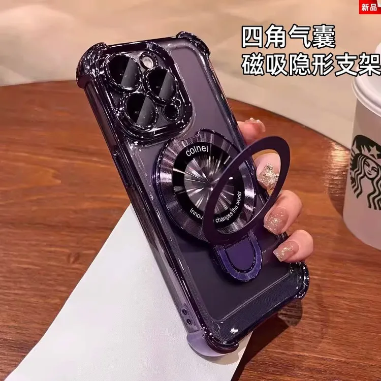 适用苹果17自带镜头膜支架手机壳iPhone16Pro Max四角4防摔3硅胶5