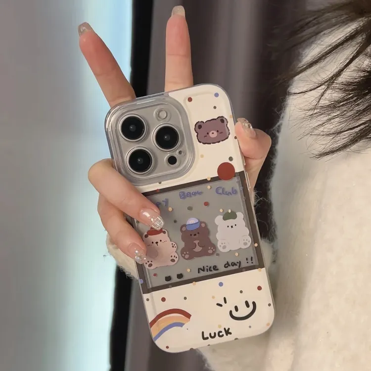 BANCA三只小熊适用iPhone17/16防摔手机壳苹果15华为vivo小米oppo