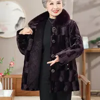 11184-奶奶冬装女中老年妈妈外套高贵太太宽松加绒加厚衣服【李亚】