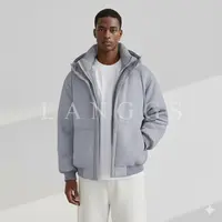  LANGGS&浪叔 25冬季复古连帽领子可拆卸假两件鹅绒服-LW25401