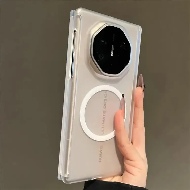 磁吸透明肤感磨砂适用华为MateXTs非凡大师三折叠屏手机壳高档