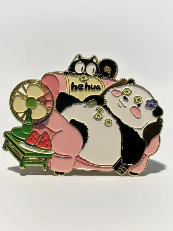 成都冰箱贴磁吸旅游纪念品伴手礼创意礼品熊猫花花开窗风扇可转