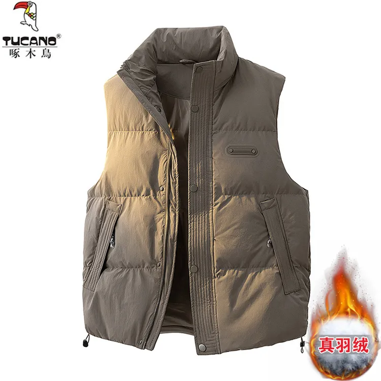 短款冬季男士羽绒马甲鸭绒坎肩马甲羽绒服保暖马夹潮流帅外穿青年