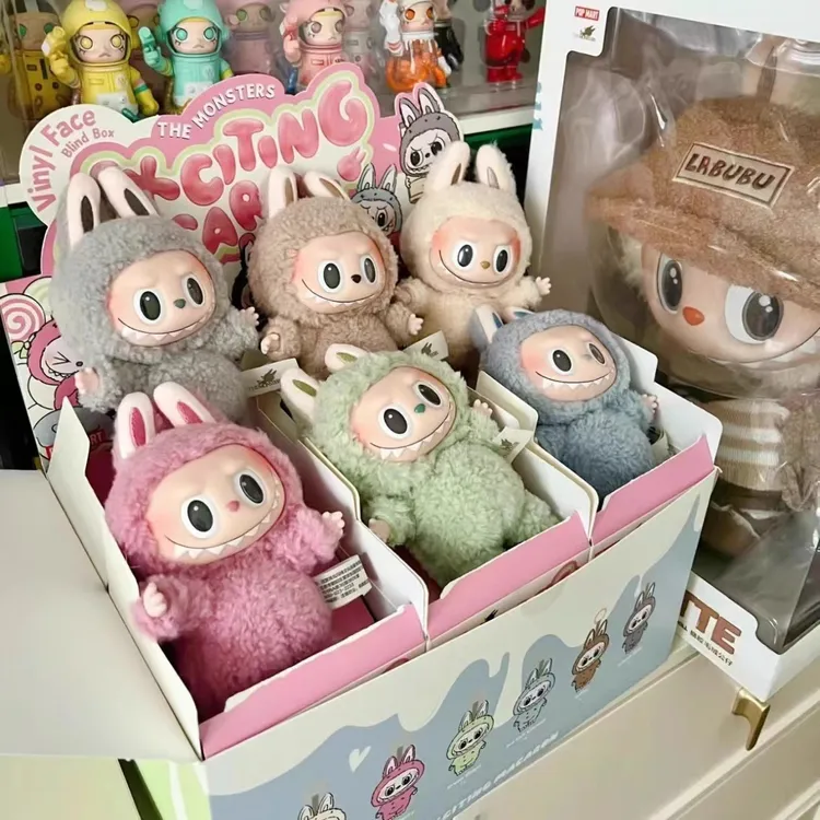 LABUBU 拉布布一代 祖国版马卡龙泡泡系列趣味盲盒搪胶脸毛绒公仔