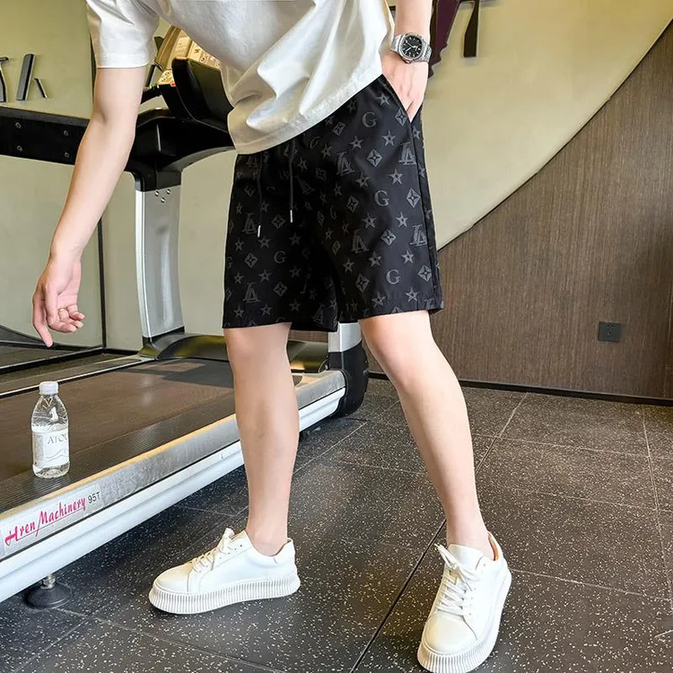 欧洲站速干短裤男休闲宽松五分裤薄款中裤子2025新款夏季外穿裤衩