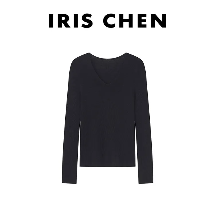 IRIS CHEN 100美丽诺羊毛打底衫 2025秋冬无缝一体高弹力25SY595
