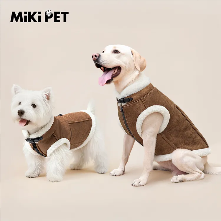 幼小中大型犬狗狗衣服冬款麂皮绒加厚保暖棉服边牧雪纳瑞约克夏