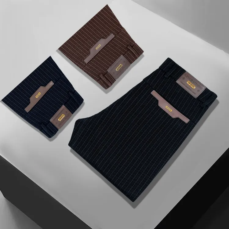 LOVES.VITUN总裁2025秋冬新款植绒免烫保暖修身直筒商务休闲男裤