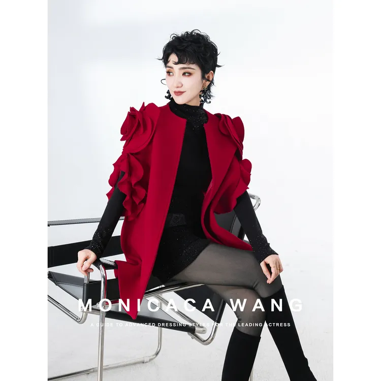 【莫妮卡卡】2025冬季设计款百搭时尚轻奢洋气斗篷外套ZJS81460