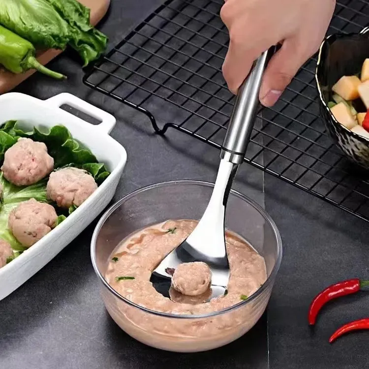 【居家必备】不锈钢肉丸制作器丸子肉丸勺 鱼丸勺 挤丸子神器丸子器