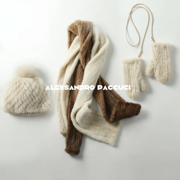 AP洛哥44147AM/44148AT/44149AW 奢级进口水貂帽子/手套/围巾